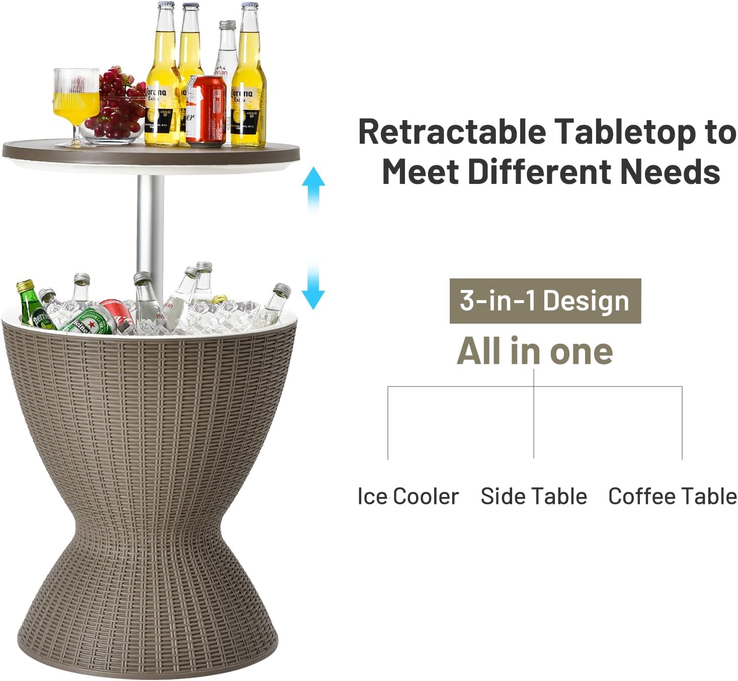 Tangkula Outdoor Cool Bar Table